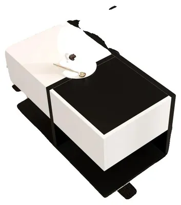 Immagine prodotto di Tavolino da salotto, design moderno, con vano portaoggetti, bianco+nero