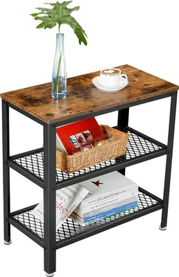 Produktbild von Beistelltisch Bill 60x30 2 Ablagen - rustikal braun/schwarz
