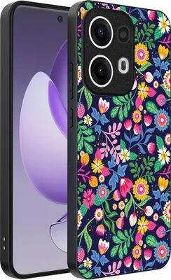Productafbeelding van Smartphonica telefoonhoesje, geschikt voor de Oppo Reno 13 Pro, met bloemenprint. TPU achterkant, telefoonhoesje met bloemendesign