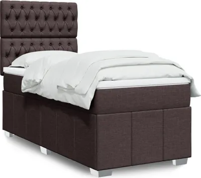 Produktbild von Boxspringbett mit Matratze Dunkelbraun 100x200 cm Stoff 3293889