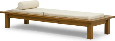 Obrázek produktu pro Moderní tmavě hnědé lehátko Dřevěný rám chaise longue