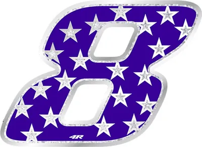 Immagine prodotto di Adesivo numero di gara moto "8" Stelle 100 x 130 mm