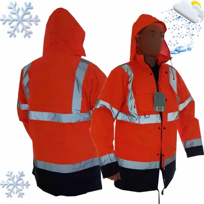 Produktbild von Warnung lange isolierte Regenjacke Arbeitssicherheit Winter M