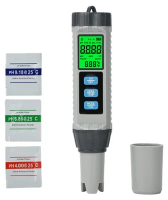8-in-1 pH- und Chlormeter für Schwimmbad, digital, LCD