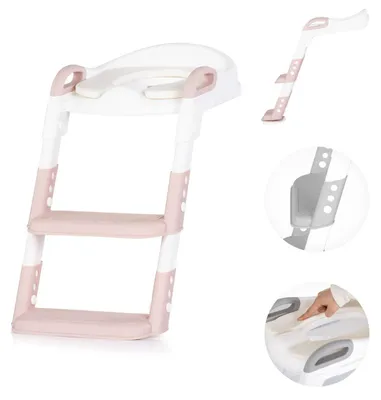 Immagine prodotto di Chipolino Sedile WC per bambini Kiddy, regolabile in altezza, con maniglie e gradini, rosa