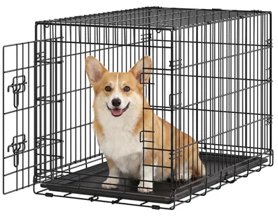 Produktbild von Feandrea Hundebox, Faltbarer Hundekäfig mit 1 Tür, Metall – Größe L 92,5 x B 57,5 x H 64 cm
