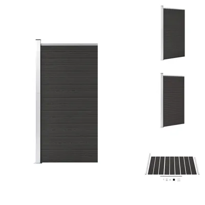 Image de vidaXL Panneau de clôture WPC 95x186 cm Noir - Panneaux de clôture