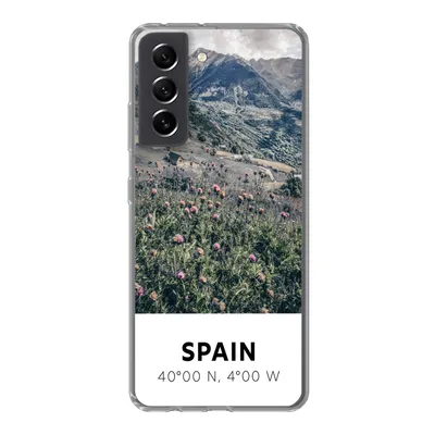 Produktbild von MuchoWow® Handyhülle Schutzhülle Hülle für Samsung Galaxy S21 FE Spanien - Berge - Blumen Silikon Softcase Handy Hülle - Mobiltelefonhülle