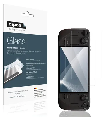 Produktbild von 2x Schutzfolie für Velvet Steam Deck OLED - Anti-Shock 9H Folie dipos Glass Kunststoffglas