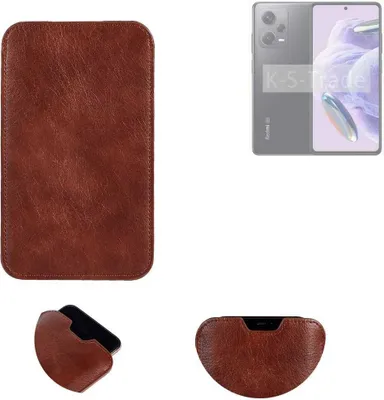 Produktbild von K-S-Trade Schutzhülle Handyhülle kompatibel mit Xiaomi Redmi Note 12 Pro+ Handytasche Kunstleder Sleeve in braun