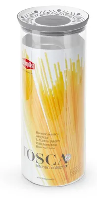 Imagen del producto de Contenedor Stefanplast Tosca, hermético, redondo, 2,2 litros, color gris