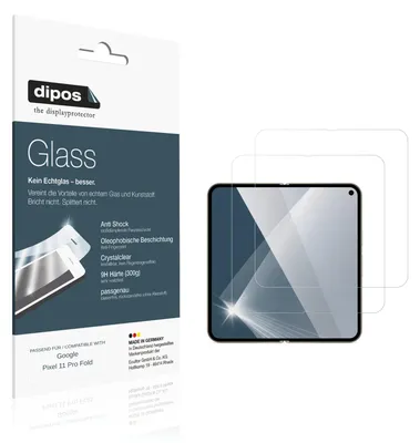 Obrázek produktu pro 2x ochranná fólie pro Google Pixel 11 Pro Fold, vnější strana - antiprorezavá, tvrzená fólie dipos Glass z plastu