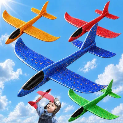 Produktbild von Styropor Flugzeuge, 4 Stück, EPP-Schaum, Flugzeugspielzeug, für Außenspiele, 3-12 Jahre