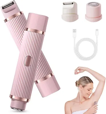 Produktbild von 2-in-1 Elektrorasierer für Frauen, Körperrasierer, wiederaufladbarer Elektrorasierer für Frauen, Damenrasierer zum Rasieren von Schamhaaren