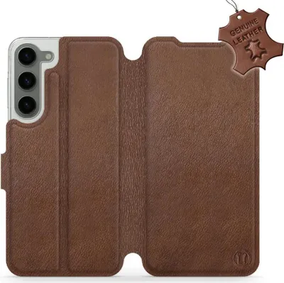 Produktbild von Echtleder Handyhülle für Galaxy S23 Plus, Mobiwear Leather, Braun