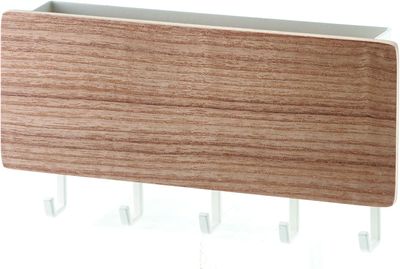 Schlüsselbrett Holz mit Ablage Briefhalter Wandmontage mit 5 Haken Schlüsselhalter Wand für Ordentliche Aufbewahrung von Notizen für Wand Haus Flur