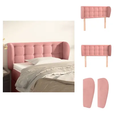 Produktbild von vidaXL Kopfteil mit Ohren Rosa 93x23x78/88 cm Samt -  Kopf- & Fußenden