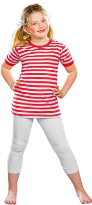 Produktbild von Ringelshirt rot-weiß Clown Karnevalskostüm Kinder Kindergröße: 140