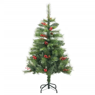 Zdjęcie produktu dla vidaXL Sztuczna składana choinka z szyszkami i jagodami 150 cm
