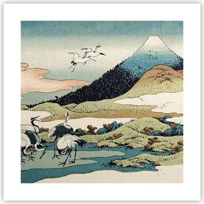 Produktbild von Poster - Poster ohne Rahmen - Japan Kraniche Bild - 40x40 cm - Wand Bild - Wanddeko - Wandbilder - Kunstposter - Wandposter - Bilder - Kunstdruck - Wanddekoration - Wandbild - P2XAC40x40-4541