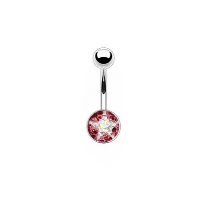 Produktbild von Taffstyle Bauchnabelpiercing Bauchnabelpiercing Stecker Ferido Kristall Stern, Pink / Rainbow