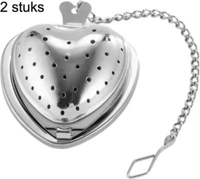 Image de CHPN – Teesieb – Infuseur à thé en acier inoxydable – Filtre à thé en forme de cœur – Tamis pour thé en vrac – Infuseur pour herbes – Tamis – Pince – Infuseur à thé – Corbeille à thé – Acier inoxydable – Cœur