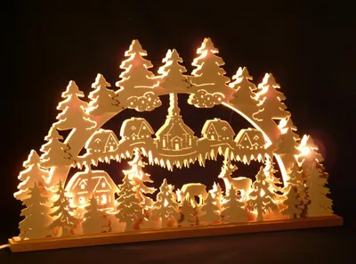 Produktbild von Original Erzgebirgischer Marken Schwibbogen Lichterbogen 70 x 43 cm S70-B_79