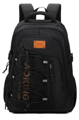 Zdjęcie produktu dla Plecak Aoking Uni na Zamek Czarny Poliester 33x47,5 cm Black B UNICA