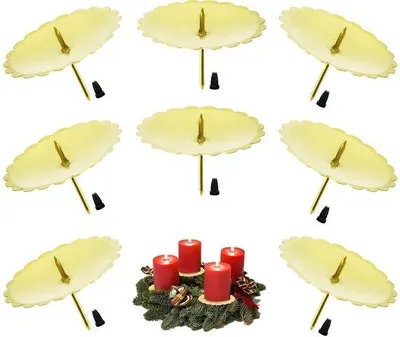 Immagine prodotto di Decorazione dorata per  dell'Avvento, metallo, Ø 6 cm, 8 pezzi, portacandele