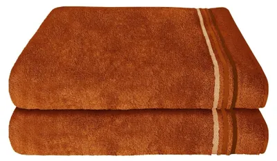 Produktbild von SCHIESSER Duschtuchset Skyline Color | Einfarbig | 2-teilig | 100% Baumwolle | Flauschig & Saugstark | 70x140 cm | Terrakotta