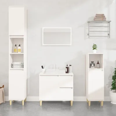 Produktbild von [Home] Badschrank Weiß 65x33x60 cm Holzwerkstoff , Neue Mode 2024 im häuslichen Leben