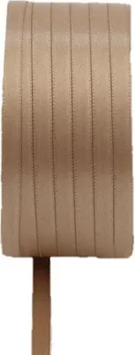 Produktbild von Satin Schmuckband Vipke, hellbraun, 50m, 6mm - Doppel-Satinband