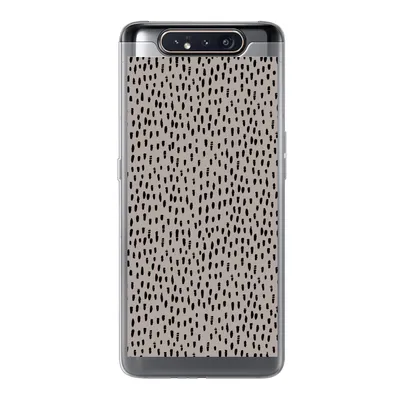 Produktbild von MuchoWow® Handyhülle Schutzhülle Hülle für Samsung Galaxy A80 Polka dots - Braun - Schwarz Silikon Softcase Handy Hülle - Schutzdeckel