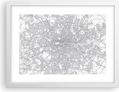 Produktbild von Gerahmtes Poster - Weißer Rahmen - Stadt Karte London - 40x30 cm - Wand Bild - Wanddeko - Wandbilder - Kunstposter - Wandposter - Bilderrahmen - Bilder - Kunstdruck - Wanddekoration - P2WAA40x30-4680
