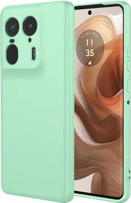 Image de Étui pour Motorola Edge 50 Ultra - Coque arrière en silicone Phonesta Soft Silk - Vert matcha