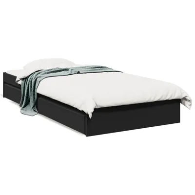 Immagine prodotto di Giroletto con cassetti nero 90x190 cm in materiale ligneo