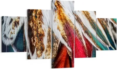 Produktbild von Bild auf Leinwand - Leinwandbild - Federn Federn Vogel - 125x70cm - Wand Bild - Wanddeko - Leinwanddruck - Bilder - Kunstdruck - Wanddekoration - Leinwand bilder - Wandkunst - EA125x70-3743