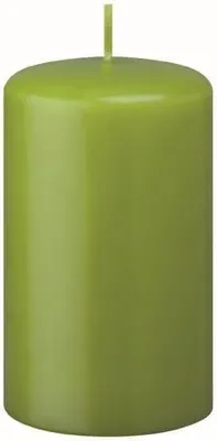 Produktbild von Flachkopf-Stumpenkerzen in Limonegrün, 150 x Ø 90 mm, 2 Stück