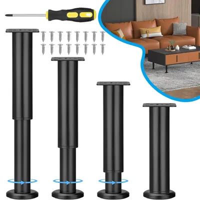 Produktbild von 4 Stück Möbelfüße Höhenverstellbar 18–30cm Höhenverstellbare Füße, für Sofa, Schrank, Verstellbare Füße für Möbel