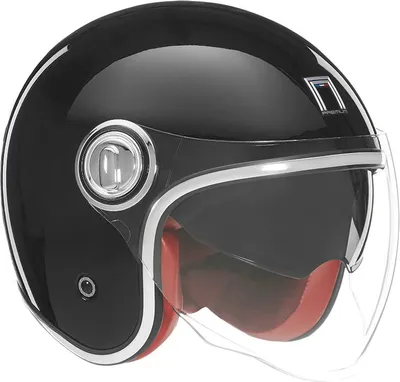 Image de Casque ouvert NOX Heritage Premium Noir brillant Taille M