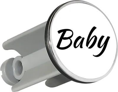 Produktbild von Huuraa Waschbeckenstöpsel Baby Schriftzug 4cm höhenverstellbar Abflussstopfen Geschenkidee