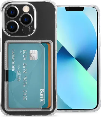 Productafbeelding van imoshion Softcase Backcover met pasjeshouder voor de Apple iPhone 13 Mini - Transparant
