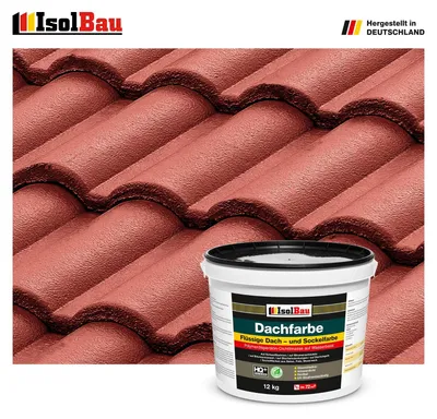 Produktbild von Isolbau Dachfarbe Rustikalrot 12 kg Sockelfarbe Fassadenfarbe Dachbeschichtung RAL Farbe