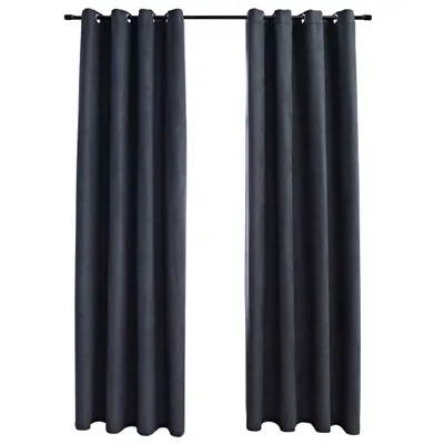 Immagine prodotto di vidaXL Tende oscuranti con occhielli in metallo 2 pz. Antracite 140x175cm