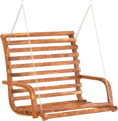 Image de vidaXL Banc à bascule bois courbé massif avec finition teck 126x63x92 cm