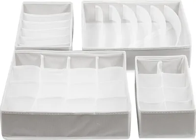 Produktbild von Schubladen Organizer 4er Set, 32x32x9 cm, weiß