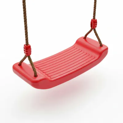 Obrázok produktu pre Detská záhradná hojdačka – Zoya, plastová hojdačka – závesné sedadlo – nosnosť do 100 kg – od 14 rokov – červená