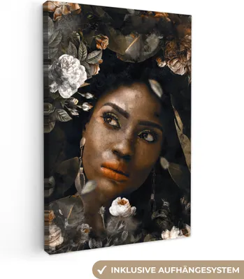 Obrázek produktu pro OneMillionCanvasses® - Obrazy na plátně - 90x140 cm, Žena - Květiny - Barvy, Nástěnné umění tisk Nástěnná dekorace - Nástěnná dekorace - Ložnice