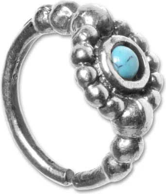 Produktbild von viva-adorno 1,0mm Nasenring Silber Nasenpiercing Piercing Hoop Ring Vintage Antik Style verschiedene Designs Z516s,D4