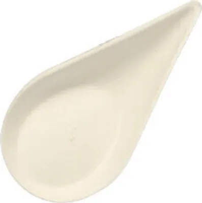 Produktbild von 50 talířků na jídlo pro prsty, cukrová třtina "čistá" 10,5 cm x 5,7 cm bílá "Kapka